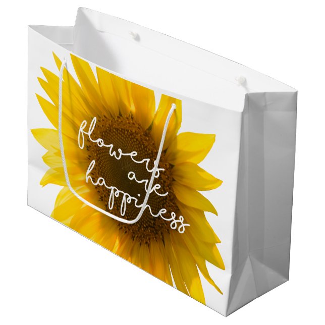 Solros citat "blommor är lycka" (Framsidan Vinklad)