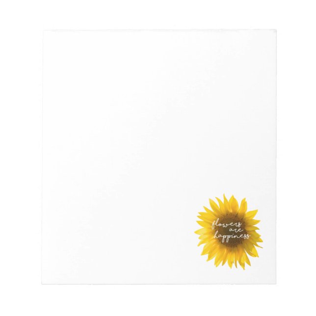 Solros citat "blommor är lycka" anteckningsblock (Framsida)