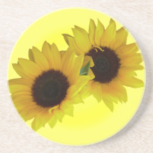 Solros coaster Glada gula blommor gåvor Underlägg