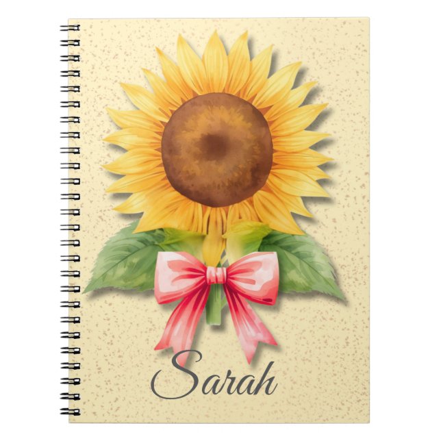 Solros Coquette Anteckningsbok Gul Blommig Journal (Framsidan)