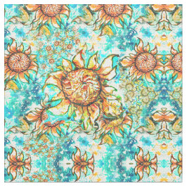 Solros Craze färglös mönster för dig Tyg