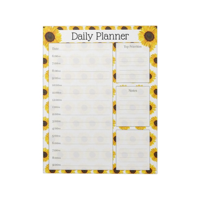 Solros Daily Planner Anteckningsblock (Roterad)