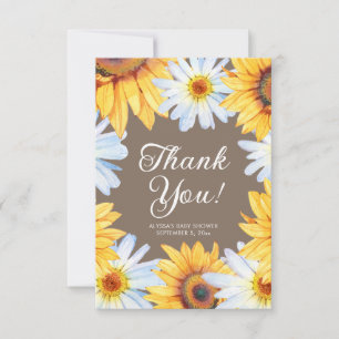 Solros Daisies Baby Girl Shower Tack Kort