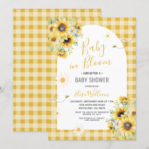 Solros Daisy Bee Baby i Bloom Inbjudningar