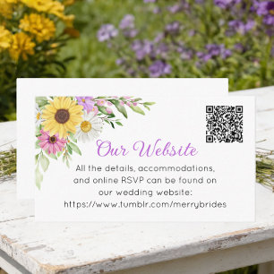 Solros Daisy Vilda Blommor Bröllopswebbplats Tilläggskort