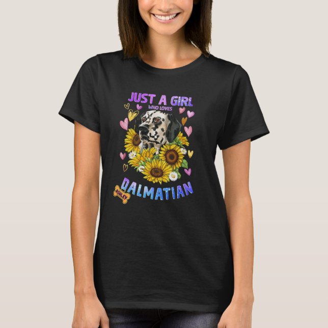 Solros Dalmatian Girl kärlek Hund T Shirt (Framsida)