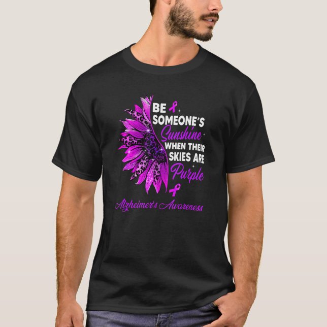 Solros deras Himmel är Lila Alzheimers Awaren T Shirt (Framsida)