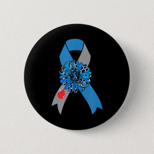 Solros Diabetes Awareness Blue Ribbon Supporter Knapp