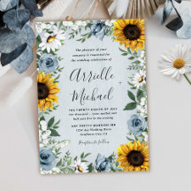 Solros Dusty Blue Land Rustic Ro Bröllop