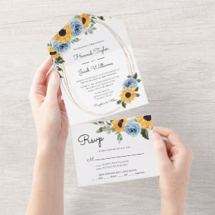 Solros Dusty Blue Rustic Ro Bröllop