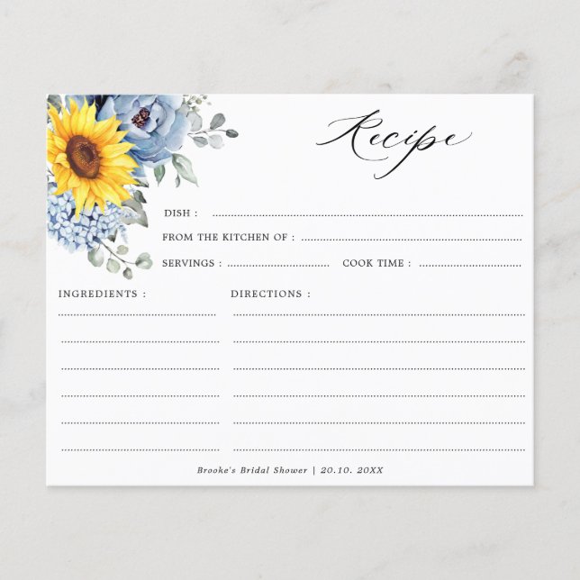 Solros Dusty Blue Slate Peony Blommigt Recipe (Framsida)