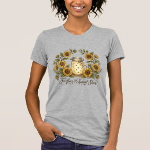 Solros Eldflugor Solnedgångshimlar Vår Sommar  T Shirt