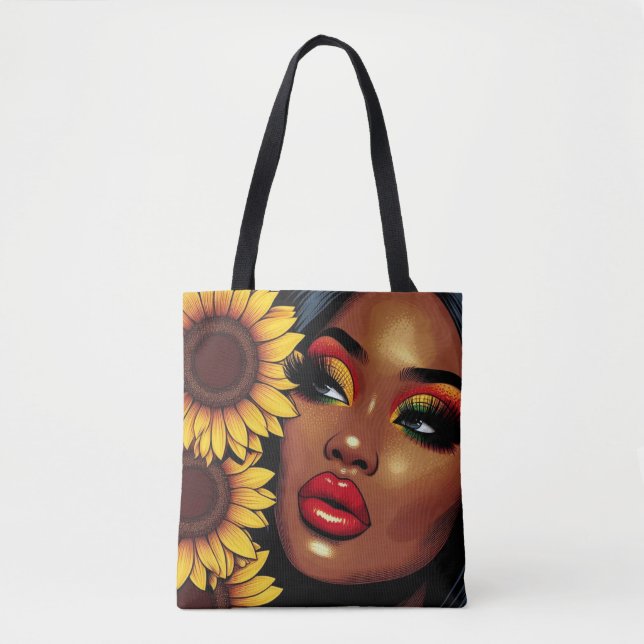 Solros Elegance Tote Bag Tygkasse (Framsida)