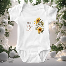 Solros Elegant Boho Blommigt Baby Shower T Shirt
