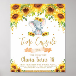 Solros Elephant 1st Birthday Time Capsule Poster