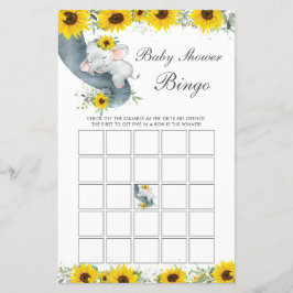 Solros Elephant Baby Shower Bingo Game