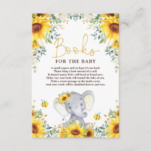 Solros Elephant Baby Shower Bokar för Baby Tilläggskort