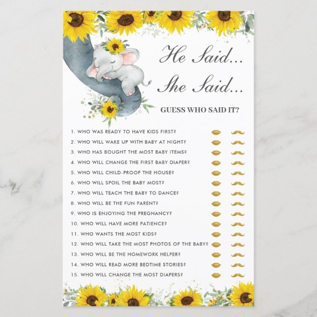 Solros Elephant sa att hon sa att hon sa att hon s (Framsida)