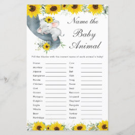 Solros Elephant Shower Namn Baby djur