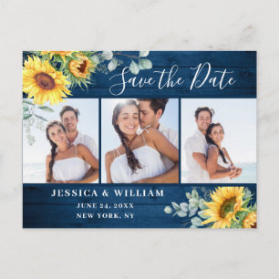 Solros Eucalyptus 3 PHOTO Bröllop spara datum Vykort