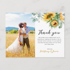 Solros Eucalyptus 4 Foton Bröllop Tack Vykort