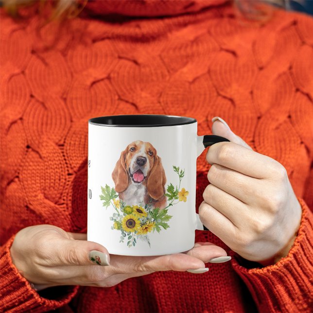 Solros Eucalyptus Basset Hound Mugg (Skapare uppladdad)