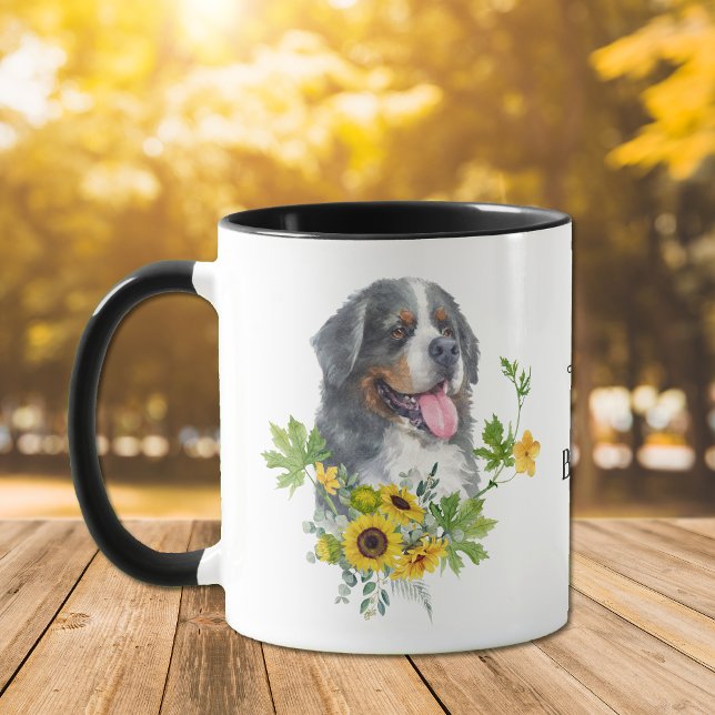 Solros Eucalyptus Bernese Mountain Hund Mugg (Skapare uppladdad)