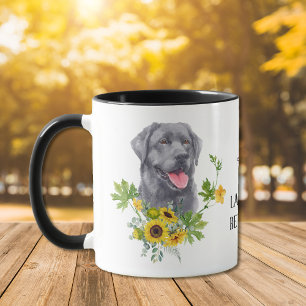 Solros Eucalyptus Black Labrador Retriever Hund Mugg