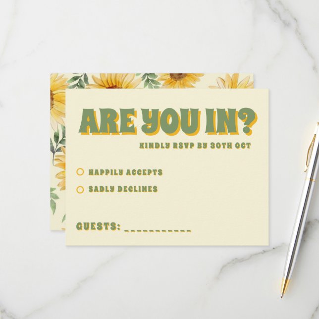 Solros Eucalyptus Blommigt Botanical Bröllop OSA Kort (Fram/Back In Situ)