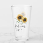 Solros Eucalyptus Blommigt Bridesmaid Script Glaskopp<br><div class="desc">Välkommen till vår fantastiska samling av Anpassningsbar Solros Eucalyptus bröllopssviten! Den här kategorin passar perfekt för par som vill tillföra bröllop ett litet naturligt elegans. Den är full av vackra designade bröllopsinbjudningar, spara-i-data, OSA kort och mycket annat. Vårt tema för solros och eukalyptus förenar perfekt solblommornas och eukalyptus lugnande toner...</div>