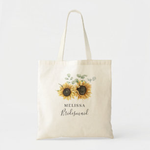 Solros Eucalyptus Blommigt Bröllop Bridesmaid Tygkasse