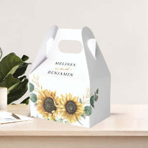 Solros Eucalyptus Blommigt Bröllop Presentaskar