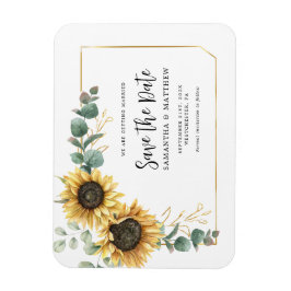 Solros Eucalyptus Blommigt Bröllop spara datum Magnet