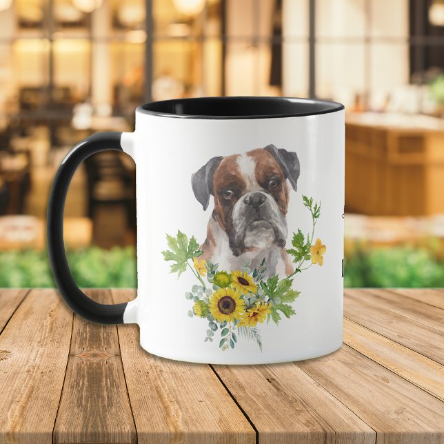 Solros Eucalyptus Boxer Hund Mugg (Skapare uppladdad)