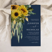 Solros Eucalyptus Bröllop, blå Blommigt