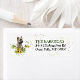 Solros Eucalyptus Cairn Terrier Returadress Etikett