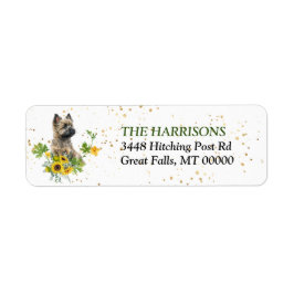 Solros Eucalyptus Cairn Terrier Returadress Etikett