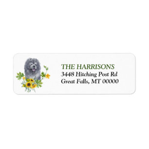 Solros Eucalyptus Chow Chow Hund Label Returadress Etikett