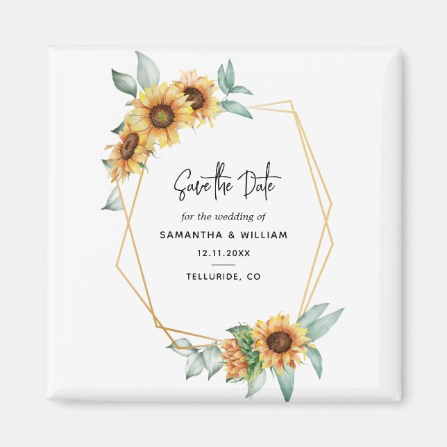 Solros Eucalyptus Geometric Save the Date Magnet (Framsidan)