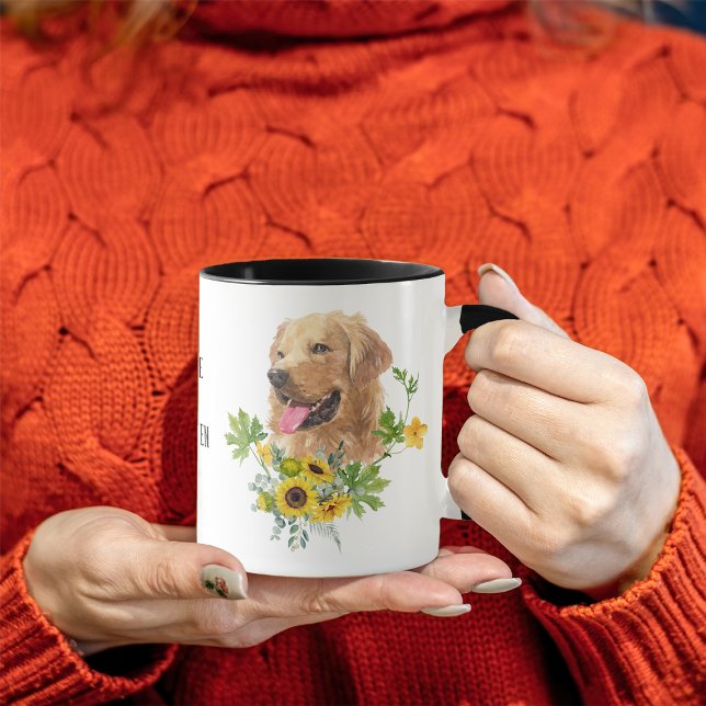 Solros Eucalyptus Golden Retriever Hund Mugg (Skapare uppladdad)