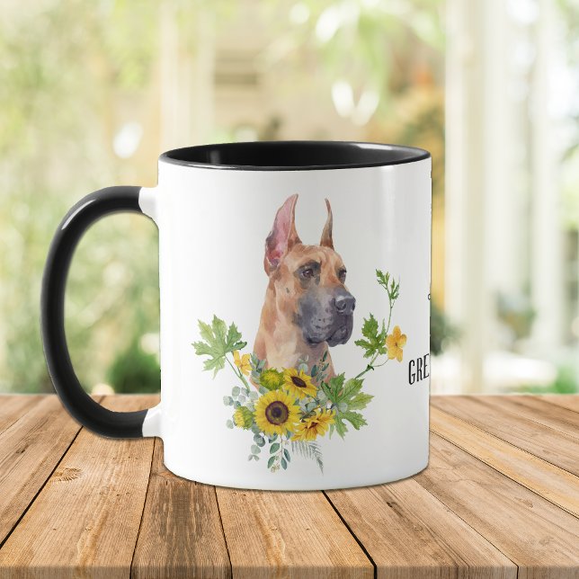 Solros Eucalyptus Great dane Hund Mugg (Skapare uppladdad)