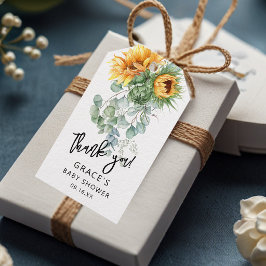 Solros Eucalyptus Greenery Baby Shower Favor Presentetikett