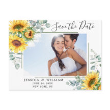 Solros Eucalyptus PHOTO Bröllop spara datum