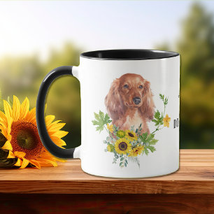 Solros Eucalyptus Red Dachshund Mugg