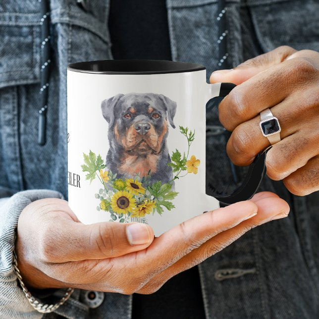 Solros Eucalyptus Rottweiler Hund Mugg (Skapare uppladdad)