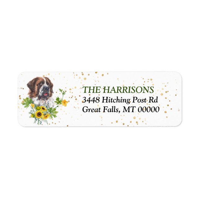 Solros Eucalyptus Saint Bernard Returadress Returadress Etikett (Framsidan)