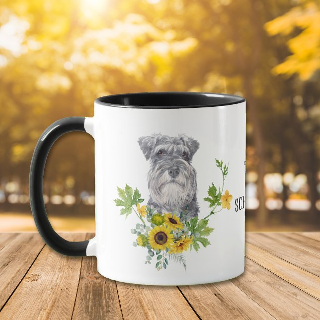 Solros Eucalyptus Schnauzer Hund Mugg (Skapare uppladdad)