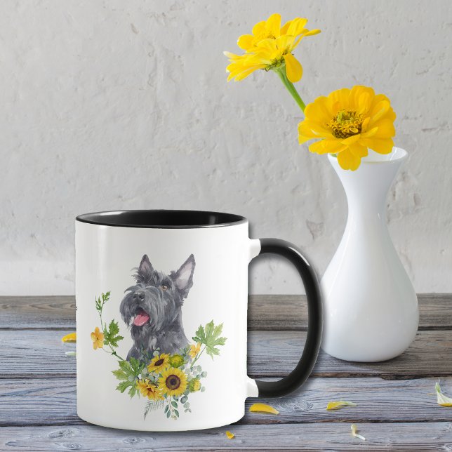 Solros Eucalyptus Scottish Terrier Mugg (Skapare uppladdad)