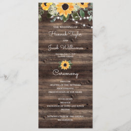 Solros Eucalyptus Wood Bröllopsprogram Program