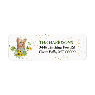 Solros Eucalyptus Yorkshire Terrier Returadress Etikett